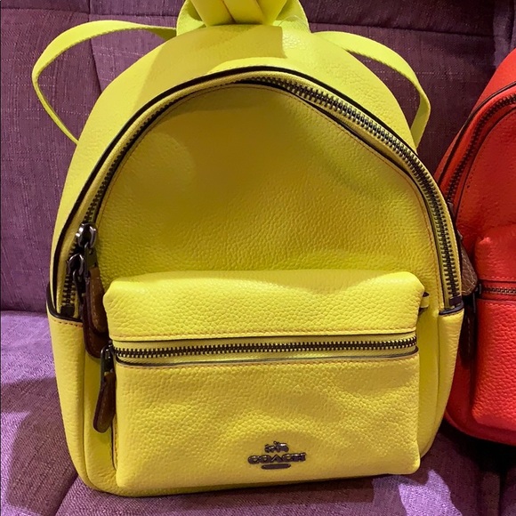 Coach Handbags - Coach yellow neon collection mini Charlie backpack